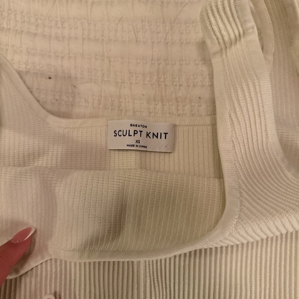 Aritzia Sculpt Knit Ivory Tank